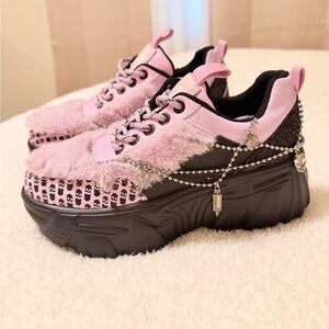 pastel purple platform trainers